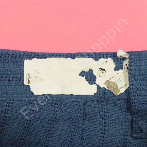 Vintage Flare Leg Pants Womens Size 26 Blue Perforated Stripe Deadstock - Picture 4 of 5